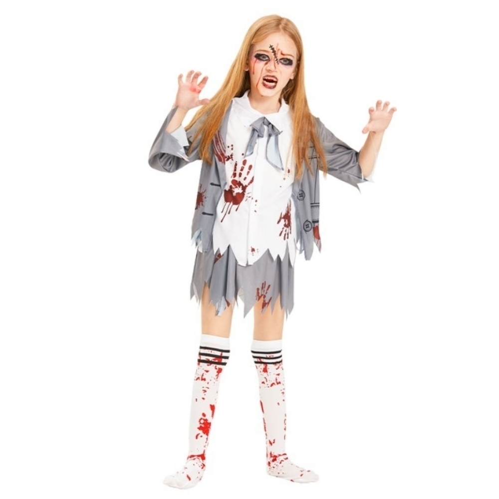 IKALI Zombie Student Costume for Girls Size 4-6 Years